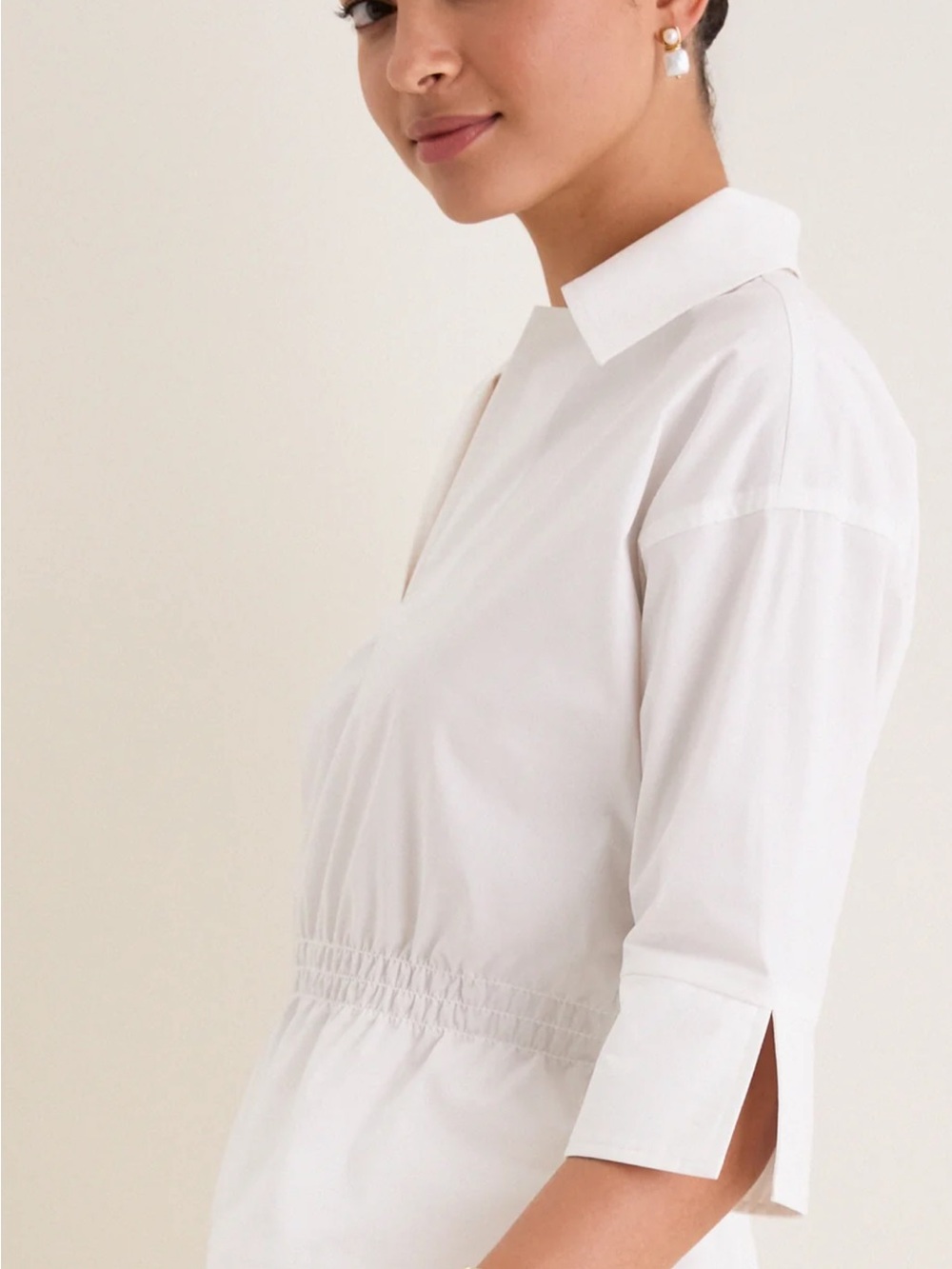 Tuckernuck White Poplin Roberts Top Smocked Waist Size S NWT - Picture 11 of 14